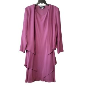 Ursula Of Switzerland Sz 18W Purple Sleeveless Dress w/ Jacket Wedding Formal